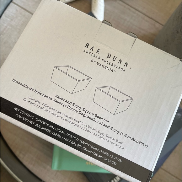 NEW RAE DUNN SAVOR AND ENJOY SQUARE BOWL SET ARTISAN COLLECTION - Picture 4 of 4
